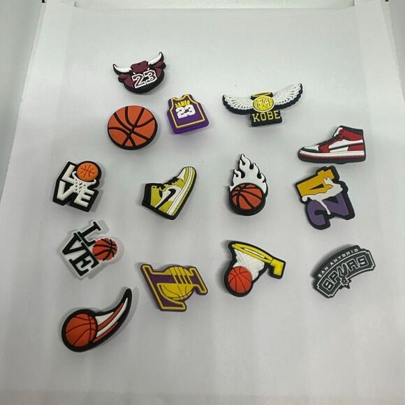 14-Piece Basketball Shoe Charms / Bag Charms – Set - Picture 1 of 1